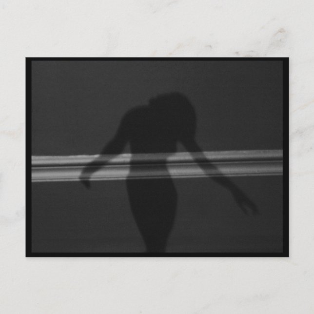 Silhouette of Woman, Dancing Shadow, Art Postcard (Front)