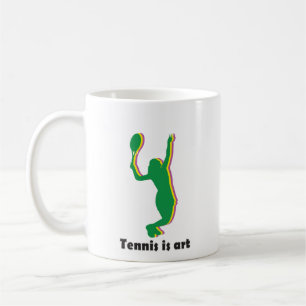 Silhouette of woman playing tennis Coffee Mug