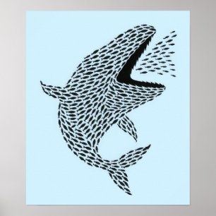 Silhouette Orca Poster