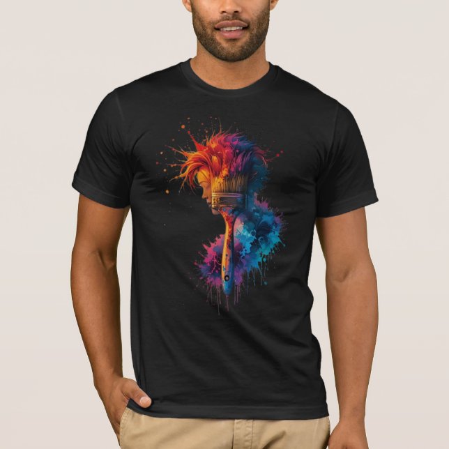 Silhouette paintbrush print T-Shirt (Front)