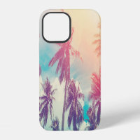Silhouette palm trees, sunset abstract.
