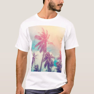Silhouette palm trees, sunset abstract. T-Shirt