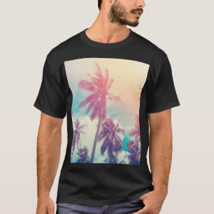 Silhouette palm trees, sunset abstract. T-Shirt