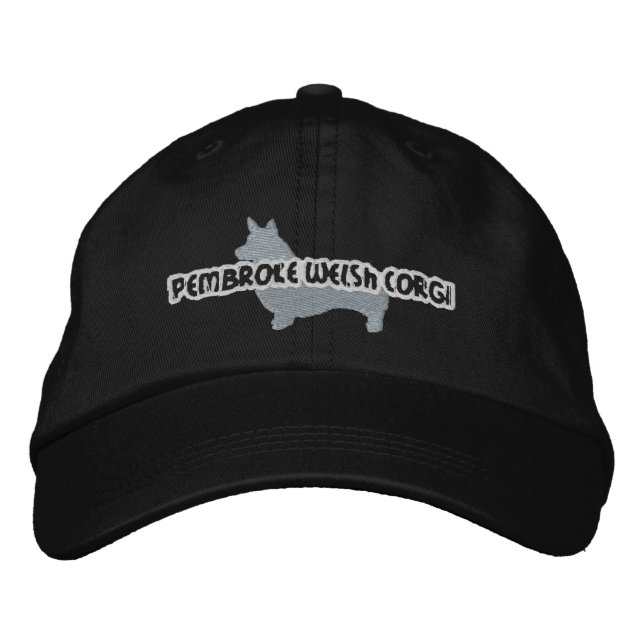 Silhouette Pembroke Welsh Corgi Embroidered Hat (Front)