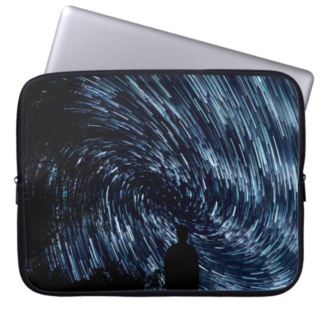 Silhouette photo of person standing laptop sleeve (Front)