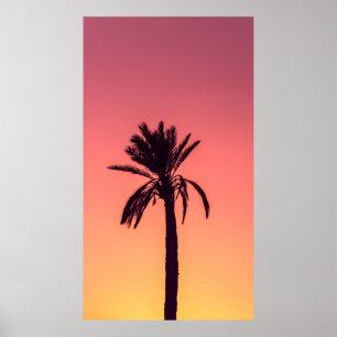 Silhouette photography of palm tree poster