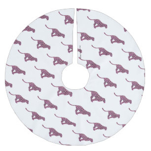 Silhouette Pink and Black Leopard Brushed Polyester Tree Skirt