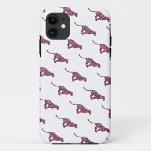 Silhouette Pink and Black Leopard iPhone 11 Case