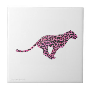 Silhouette Pink and Black Leopard Tile