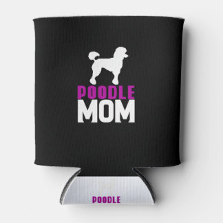 Silhouette Poodle Mum Pink Design Can Cooler