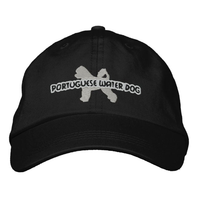 Silhouette Portuguese Water Dog Embroidered Hat (Front)