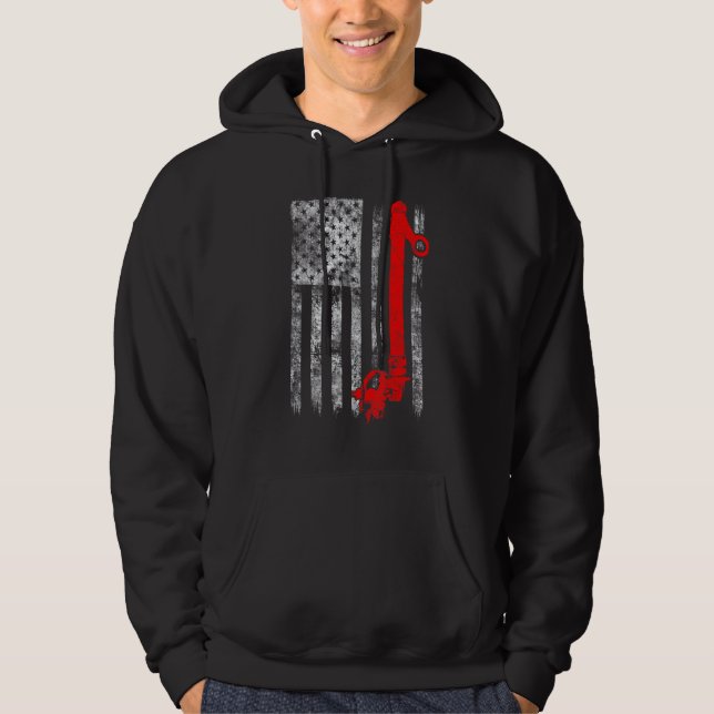 Silhouette Power Line Fuse American Flag Lineman Hoodie (Front)