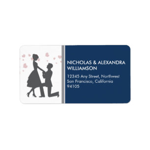Silhouette Proposal Return Address Labels (navy)