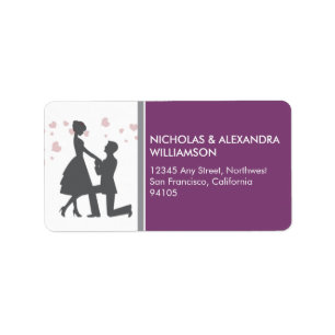 Silhouette Proposal Return Address Labels (purple)