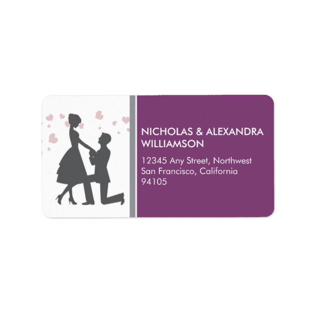Silhouette Proposal Return Address Labels (purple) (Front)