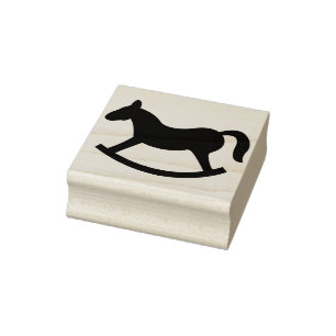 silhouette rocking horse art stamp