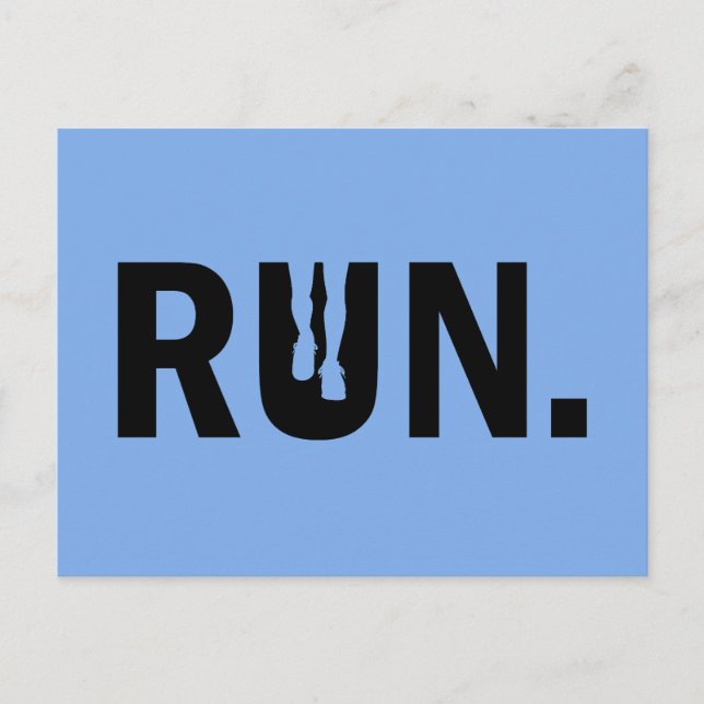 Silhouette Run Running for Runner Marathon Holiday Postcard (Front)