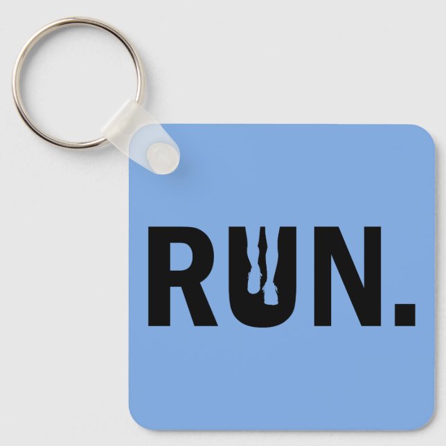 Silhouette Run Running for Runner Marathon Key Ring (Front)