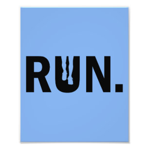 Silhouette Run Running for Runner Marathon Photo Print