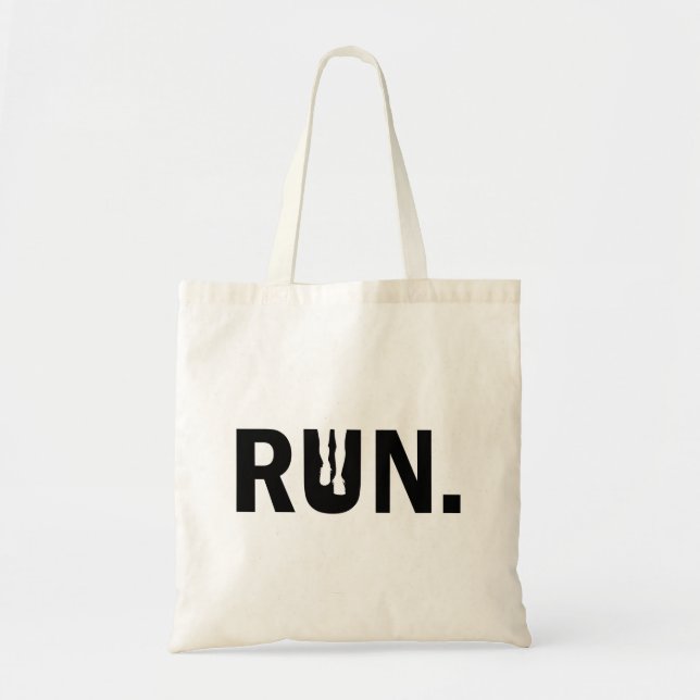 Silhouette Run Running for Runner Marathon Tote Bag (Front)