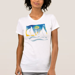 Silhouette Sailing at Sea T-Shirt