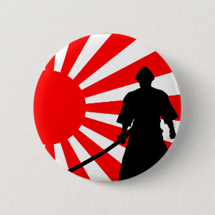 Silhouette Samurai 6 Cm Round Badge