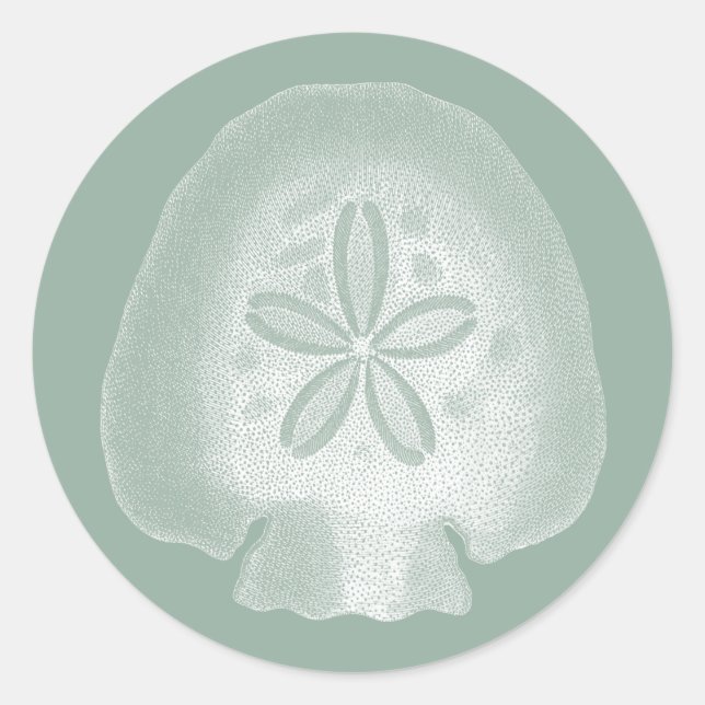Silhouette Sand Dollar Classic Round Sticker (Front)