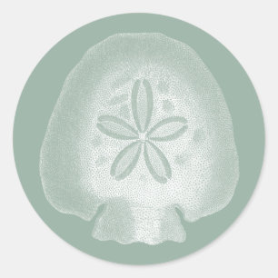 Silhouette Sand Dollar Classic Round Sticker