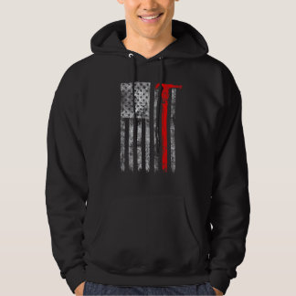 Silhouette Telescopic Hot Stick American Flag Line Hoodie