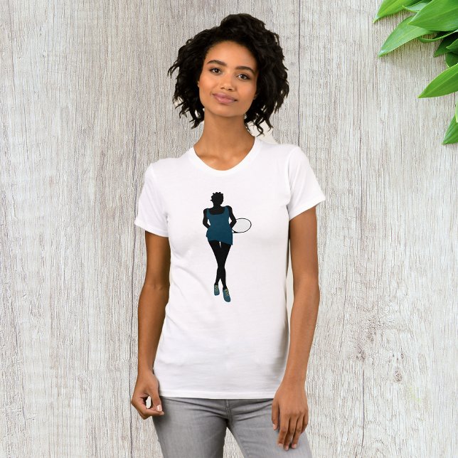 Silhouette Tennis Player Womens T-Shirt (Creator Uploaded)