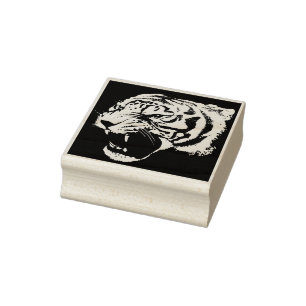 silhouette tiger art stamp