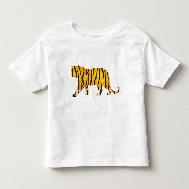 Silhouette Tiger Black and Orange Toddler T-Shirt (Front)