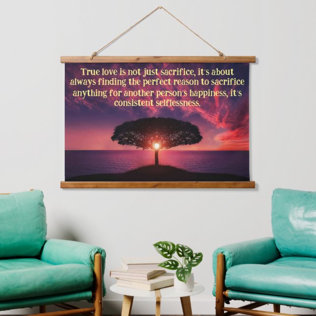 Silhouette tree with a beautiful ocean pink sun hanging tapestry (Living Room)