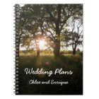 Silhouette Trees And Sunlight Wedding Plans Book