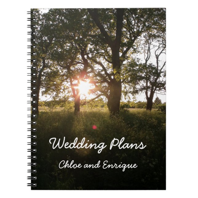 Silhouette Trees And Sunlight Wedding Plans Book (Front)