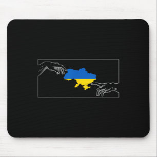 Silhouette Ukrainian Flag Michelangelo Hands Ukrai Mouse Pad