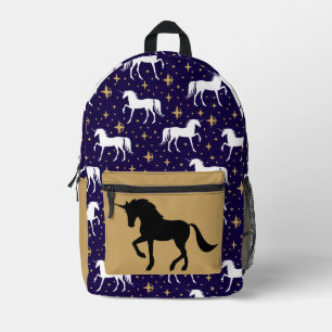 Silhouette Unicorns Printed Backpack