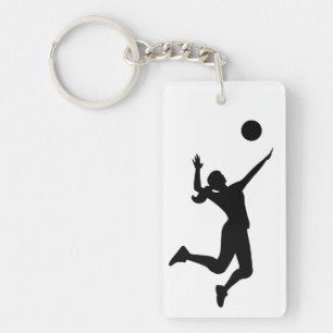 silhouette volleyball women key ring