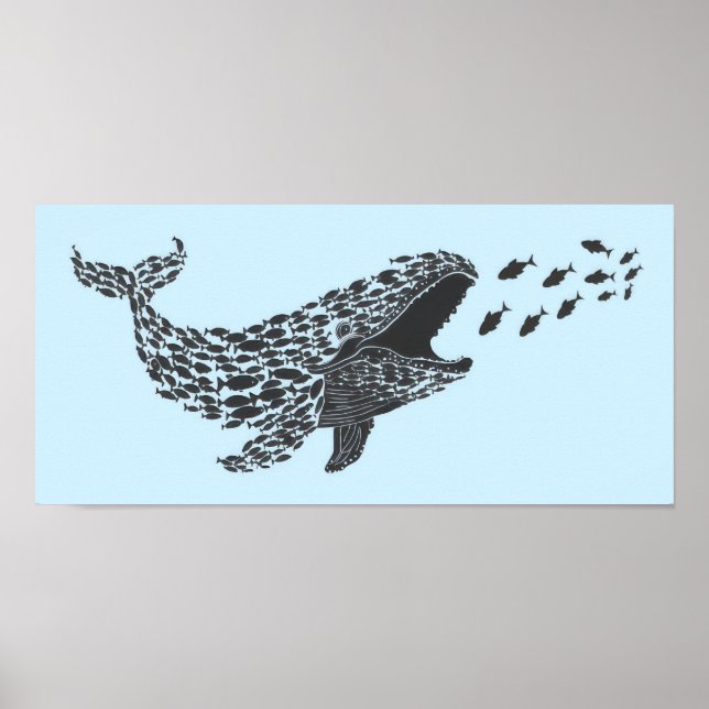 Silhouette Whale Poster (Front)