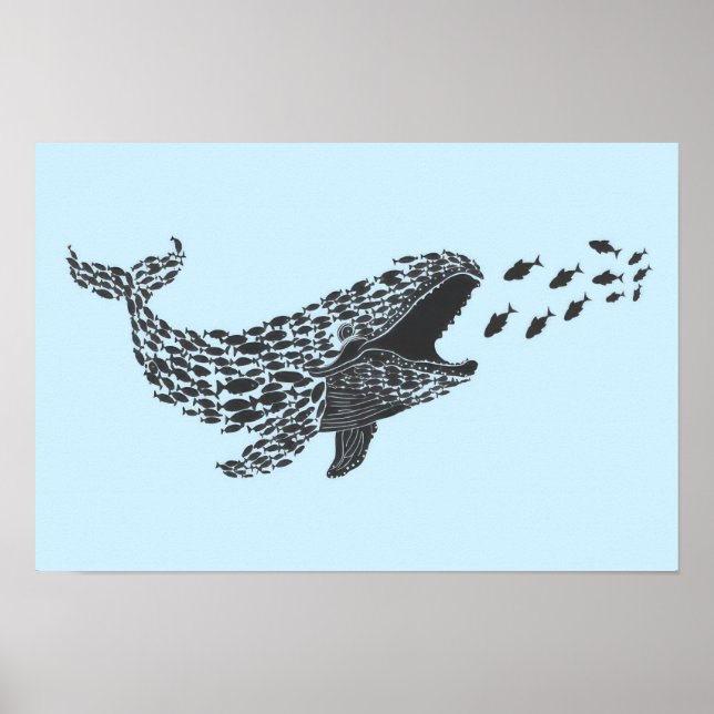 Silhouette Whale Poster (Front)
