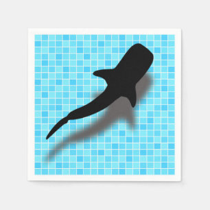 Silhouette Whale Shark in Swimming Pool Napkin