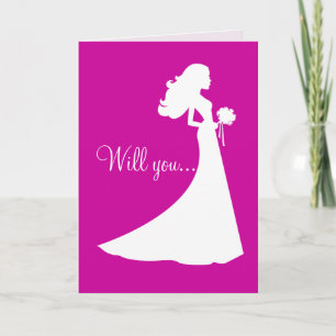Silhouette Will You Be My Bridesmaid Card