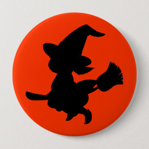 Silhouette Witch Button