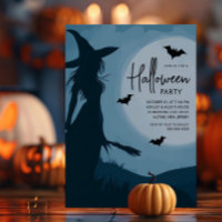 Silhouette Witch Halloween Party Invitation