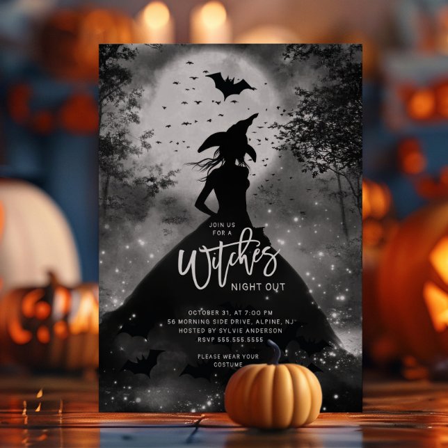 Silhouette Witch Halloween Party Invitation (Creator Uploaded)