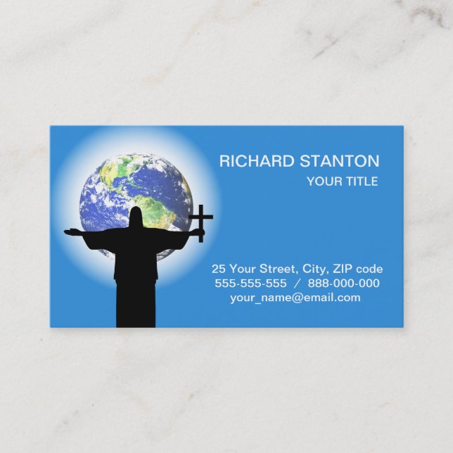 Silhouette with a cross business card (Front)