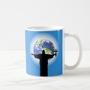 Silhouette with a cross coffee mug