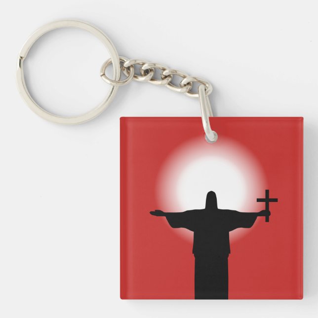 Silhouette with a cross key ring (Front)