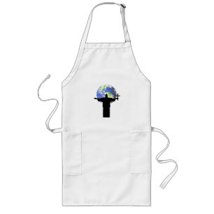 Silhouette with a cross long apron