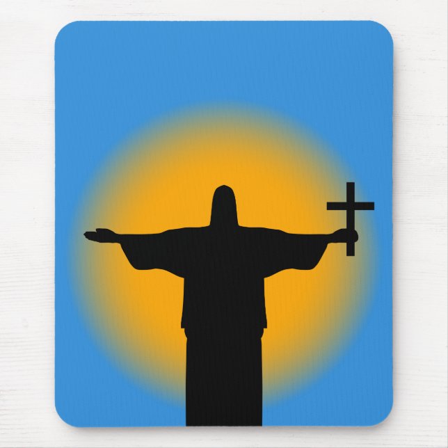 Silhouette with a cross mouse pad (Front)